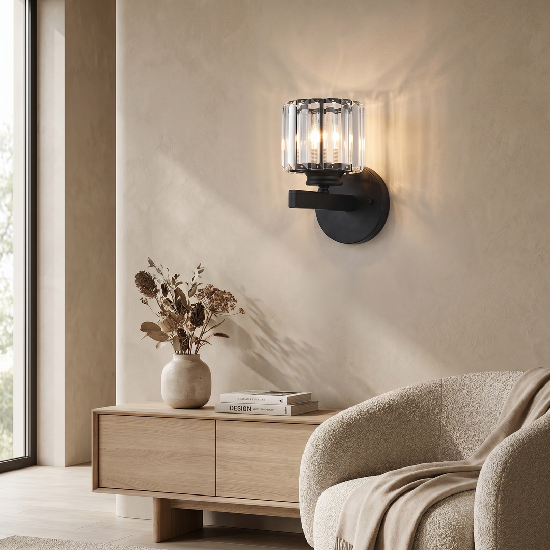 Crystal LED Wall Sconce – Round & Square Modern Wall Light