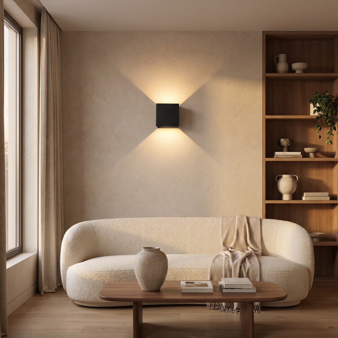 Modern Cube LED Wall Light – Up & Down Indoor Wall Sconce
