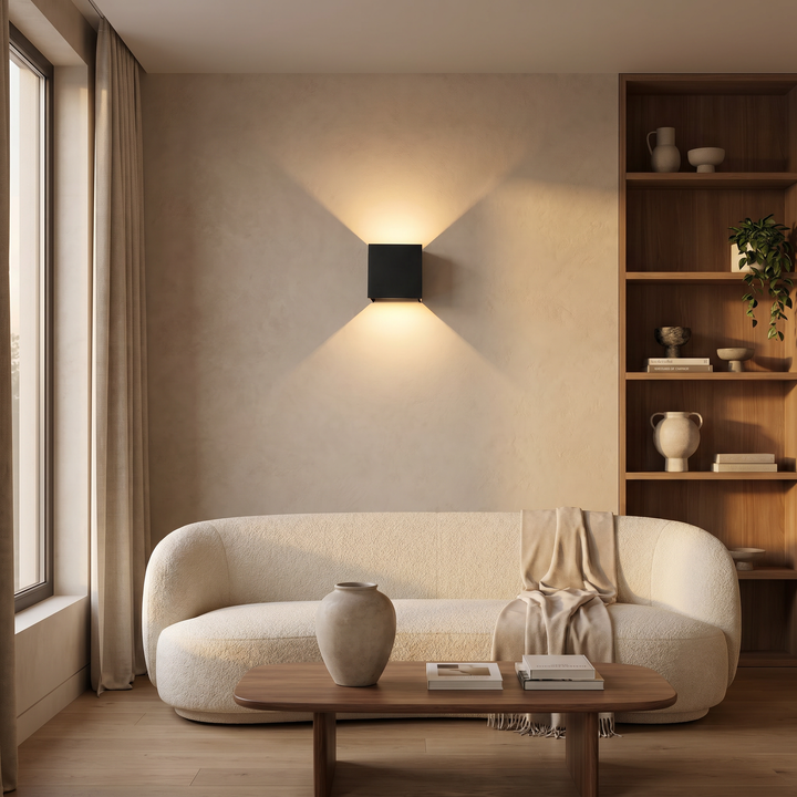 Modern Cube LED Wall Light – Up & Down Indoor Wall Sconce