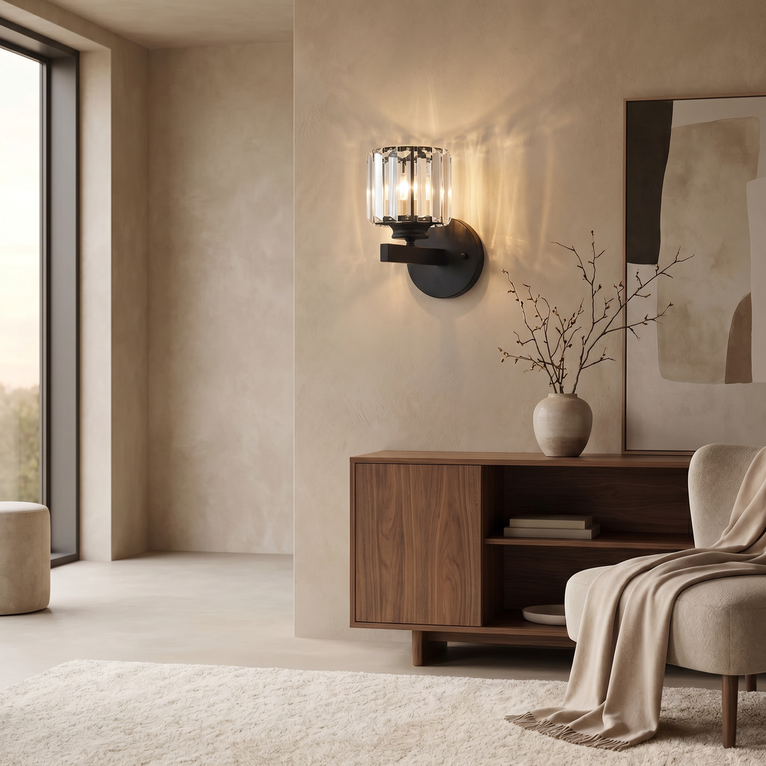 Crystal LED Wall Sconce – Round & Square Modern Wall Light