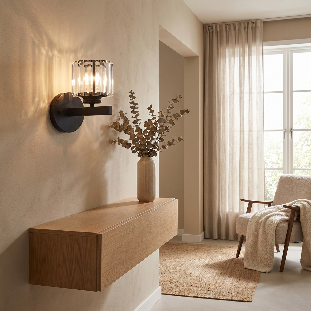 Crystal LED Wall Sconce – Round & Square Modern Wall Light