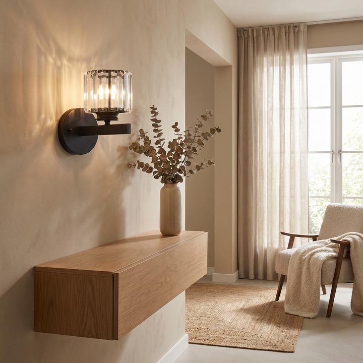 Crystal LED Wall Sconce – Round & Square Modern Wall Light