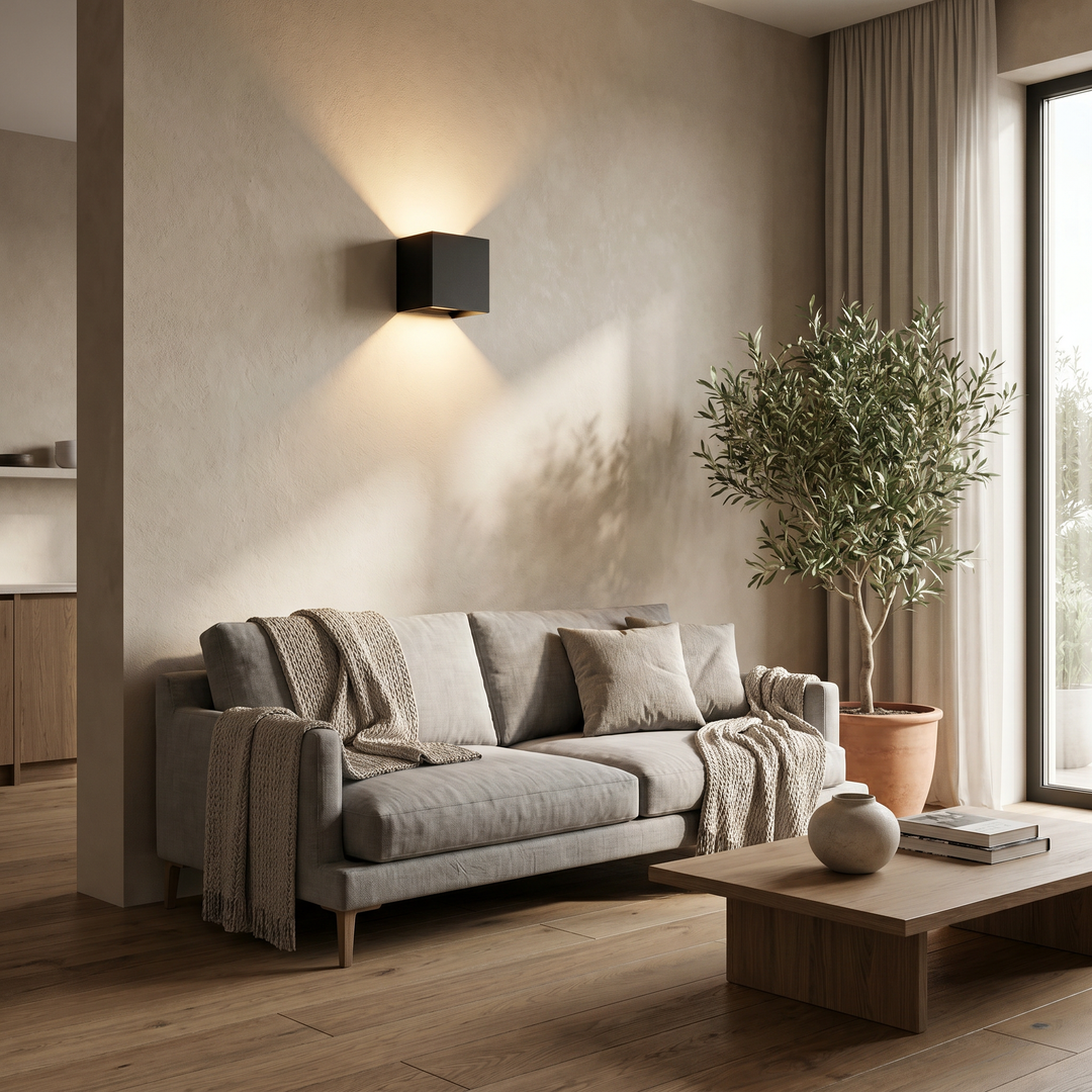 Modern Cube LED Wall Light – Up & Down Indoor Wall Sconce