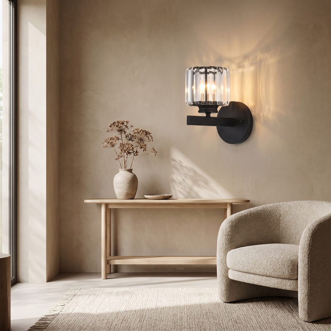 Crystal LED Wall Sconce – Round & Square Modern Wall Light