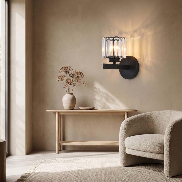 Crystal LED Wall Sconce – Round & Square Modern Wall Light