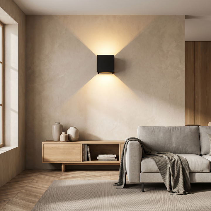 Modern Cube LED Wall Light – Up & Down Indoor Wall Sconce