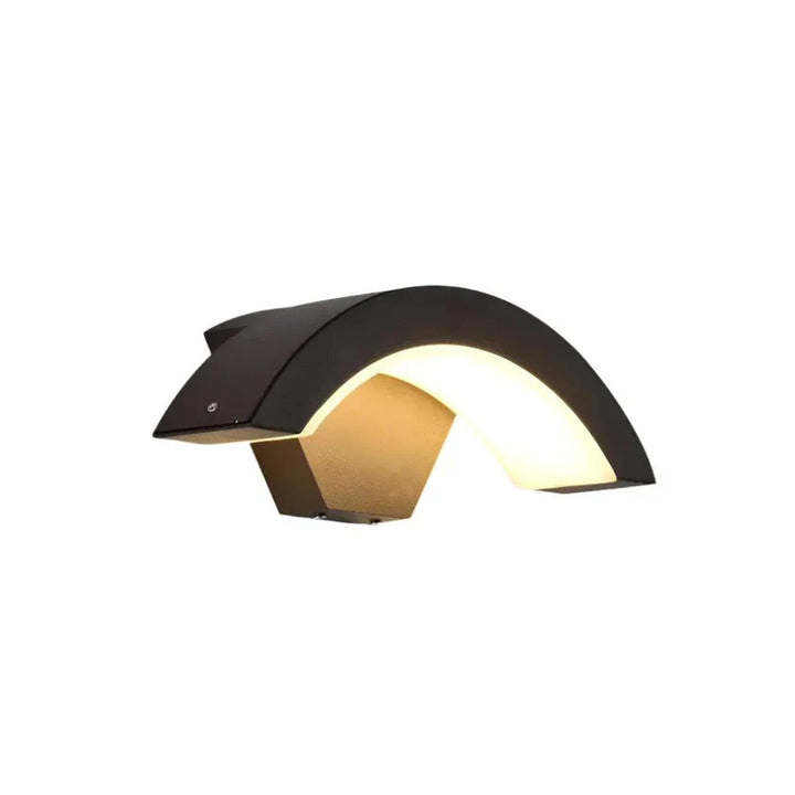 Curved Outdoor Wall Lamp with Integrated Motion Sensor